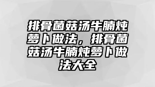 排骨菌菇湯牛腩燉蘿卜做法，排骨菌菇湯牛腩燉蘿卜做法大全